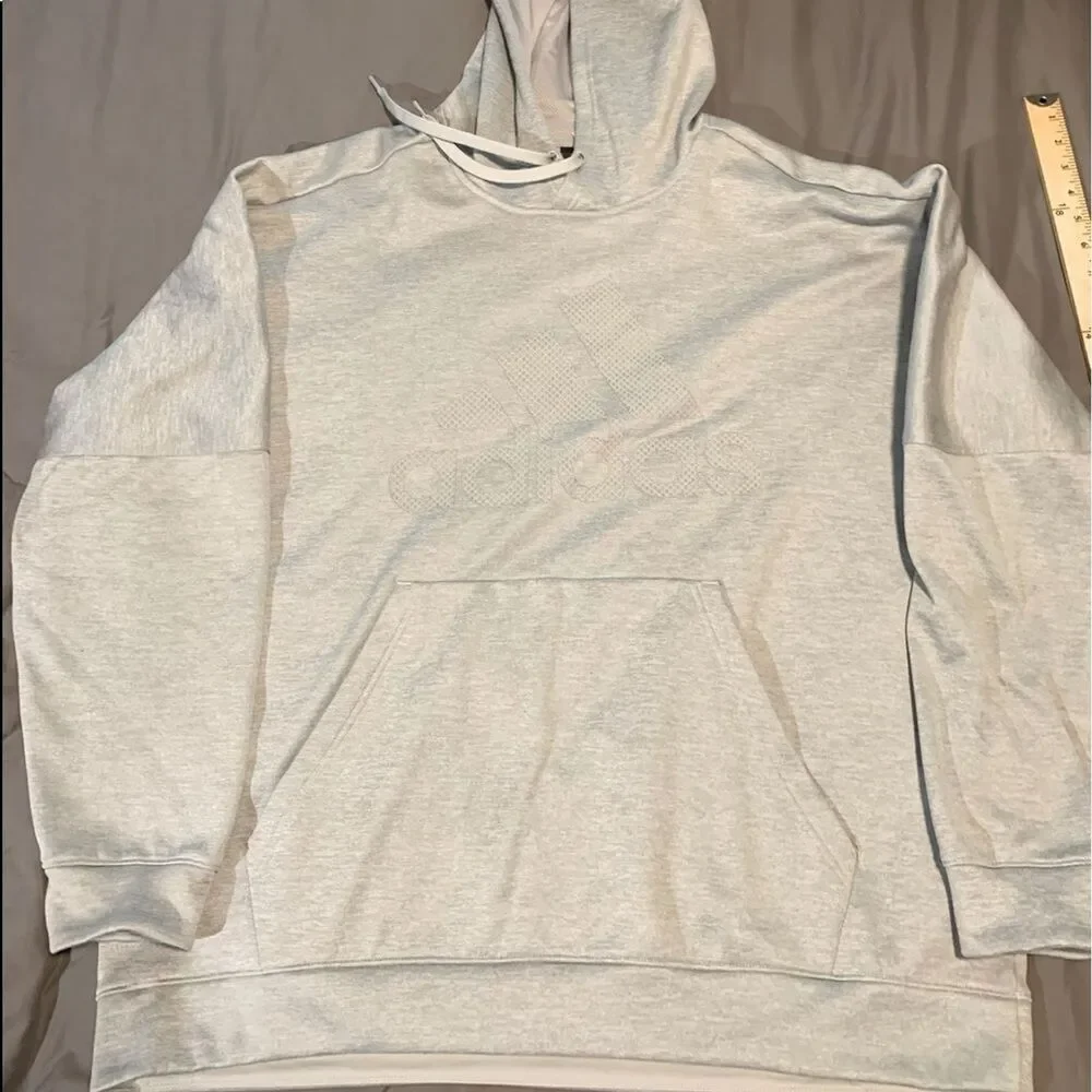 Adidas Men's/ Adult climawarm Grey logo hoodie xxl